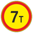 Дорожный знак 3.11 «Ограничение массы» (временный) (металл 0,8 мм, III типоразмер: диаметр 900 мм, С/О пленка: тип А инженерная)